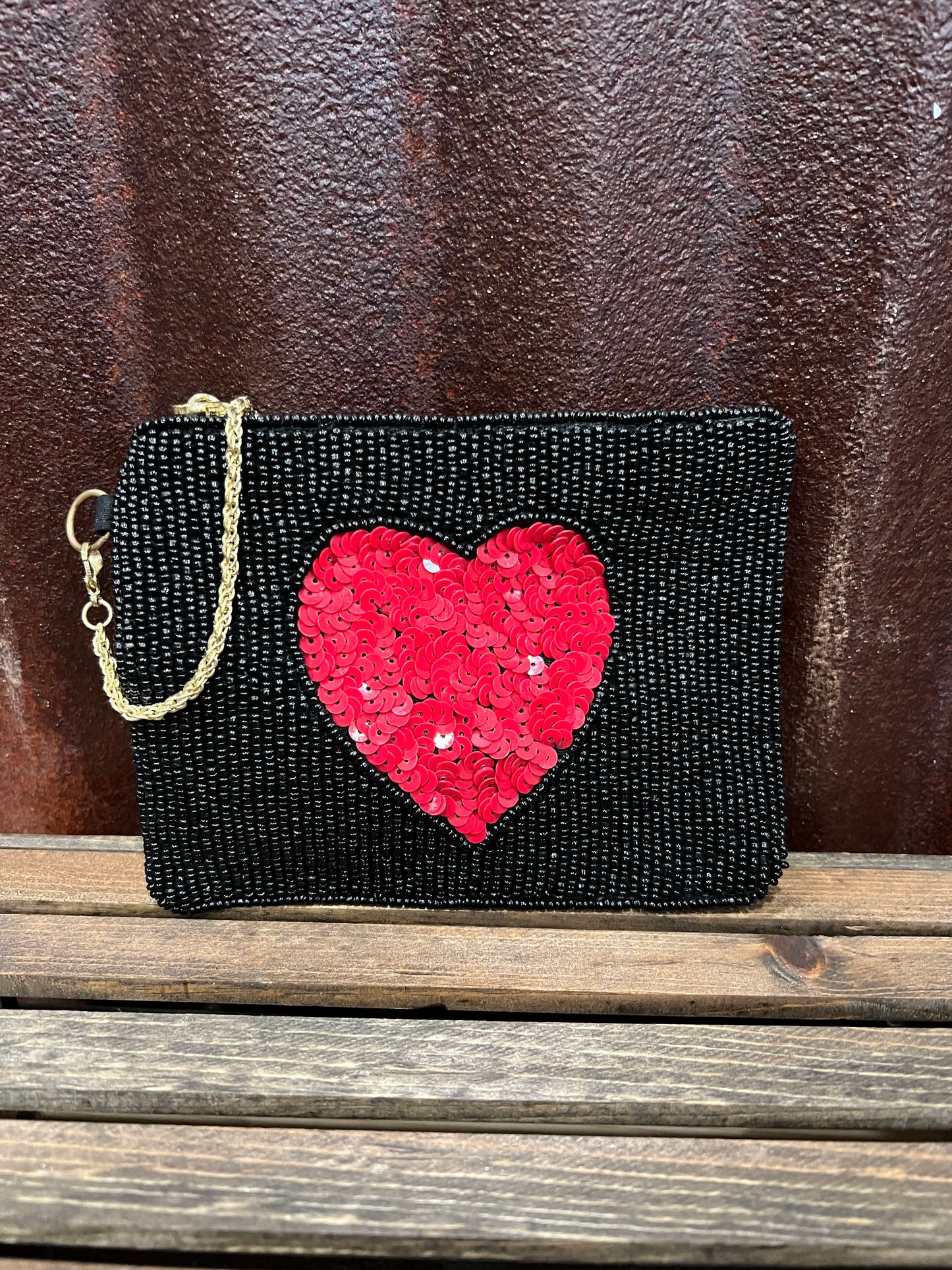 Heart Beaded Pouch