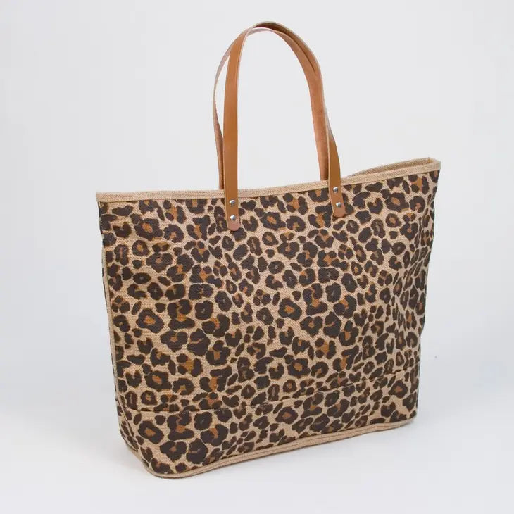 Leopard Classic Jute Bag