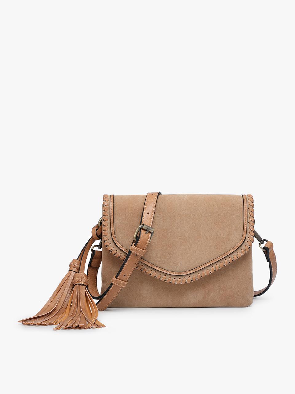 Sloane Suede Whipstitch Crossbody