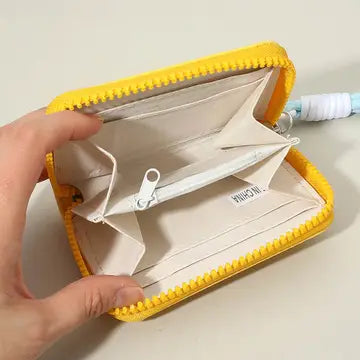 Compact Zip Around Mini Wallet - Orange