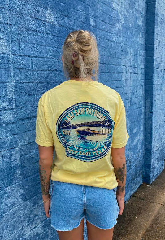 Lake Sam Rayburn Deep East TX Tee - Butter