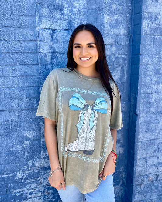 Cowgirl Bow & Boots Graphic Tee