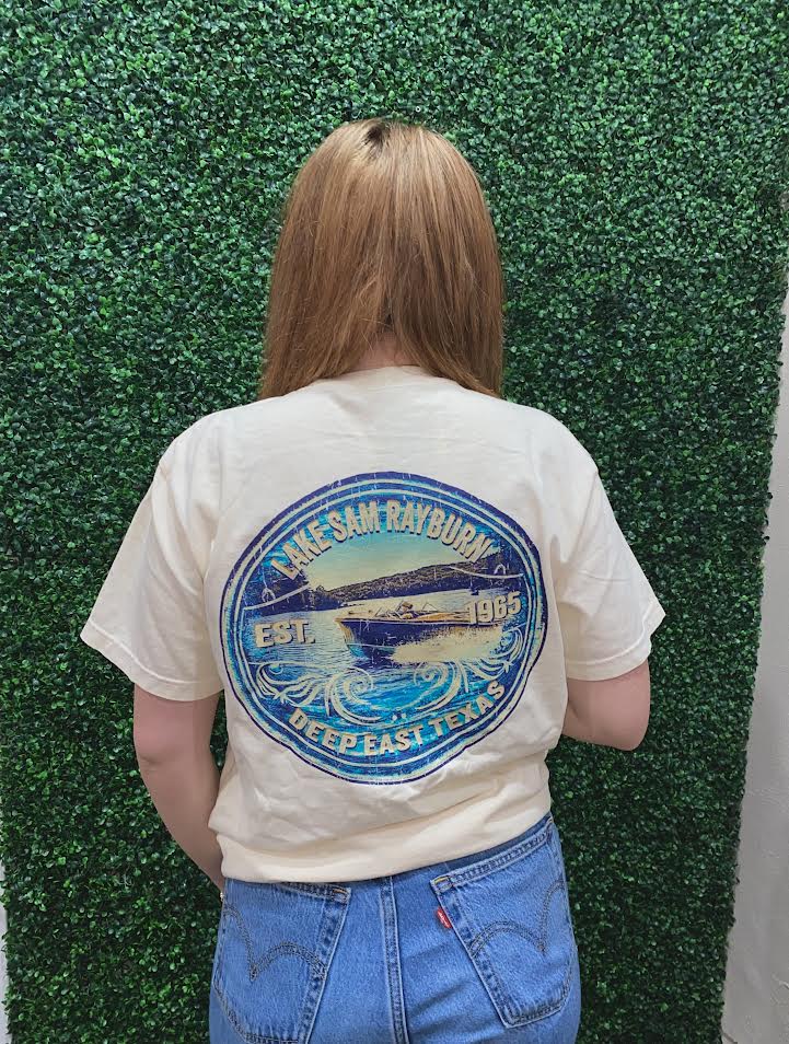 Lake Sam Rayburn Deep East TX Tee - Ivory