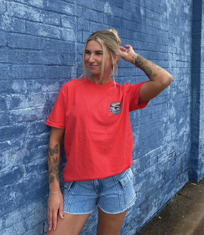 Lake Sam Rayburn Deep East TX Tee - Paprika