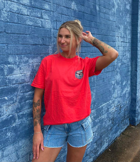Lake Sam Rayburn Deep East TX Tee - Paprika