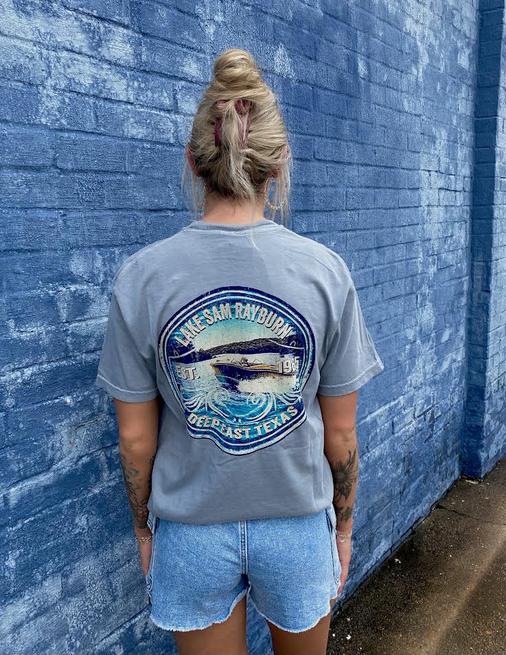 Lake Sam Rayburn Deep East TX Tee - Granite
