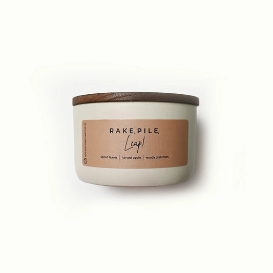 Rake, Pile, Leap! statement Candle