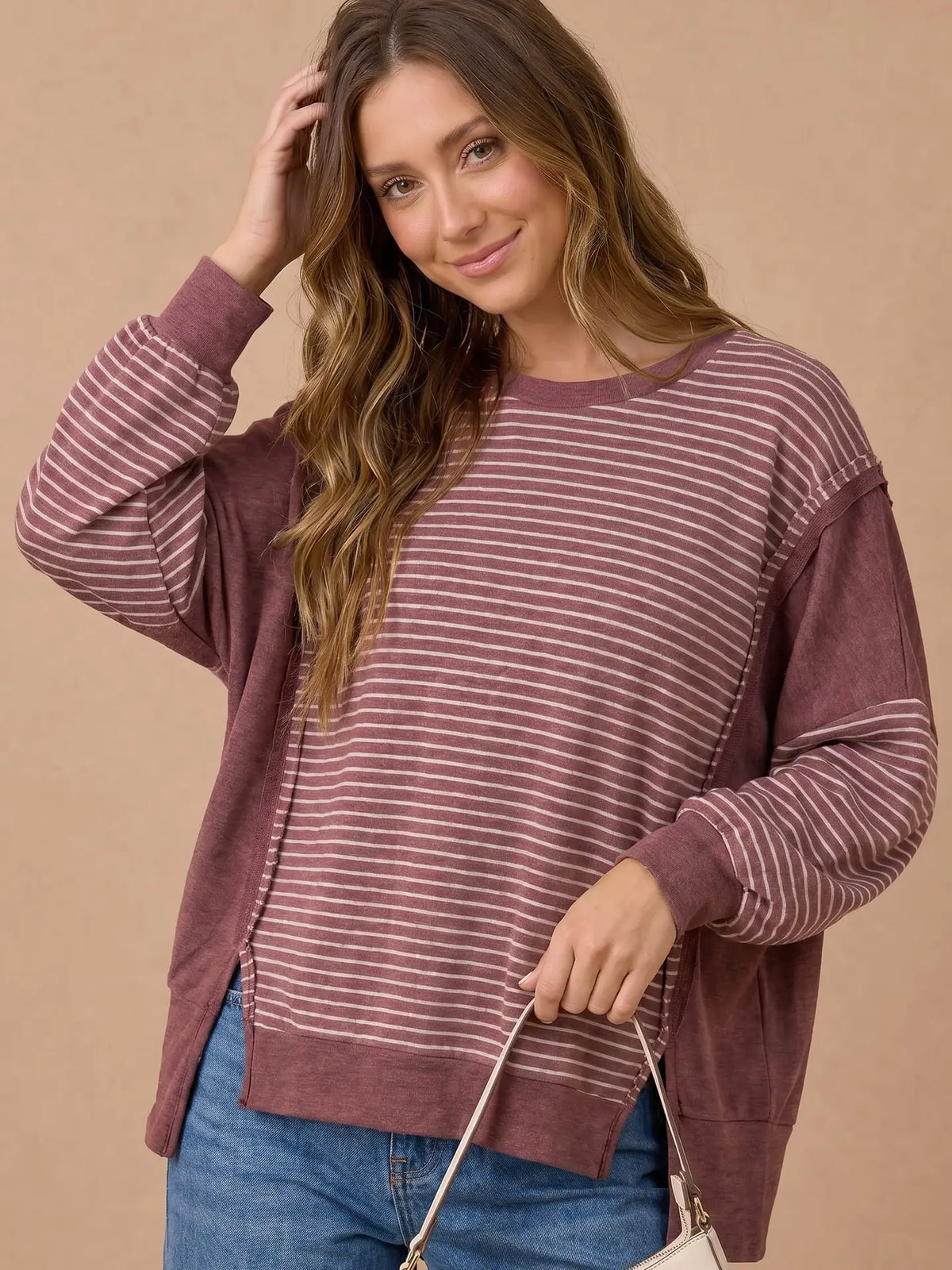 Carry Striped Block Top