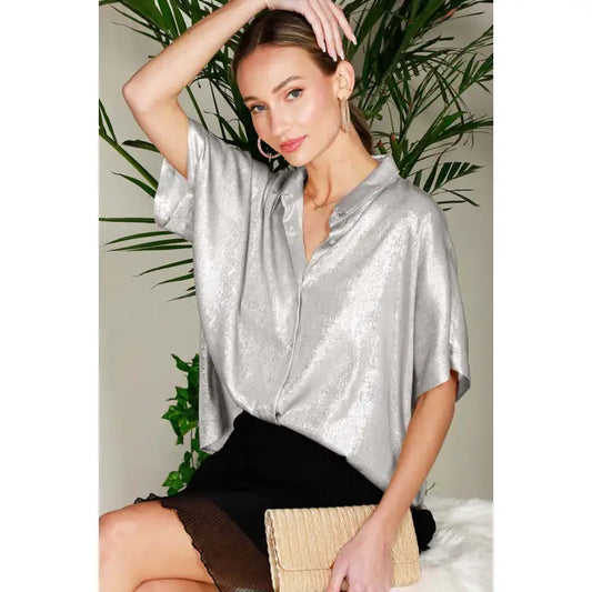 Silver Bells Metallic Woven Top