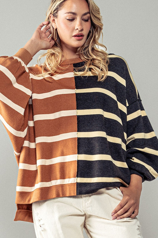 Stripe Up A Conversation Oversized Sweater