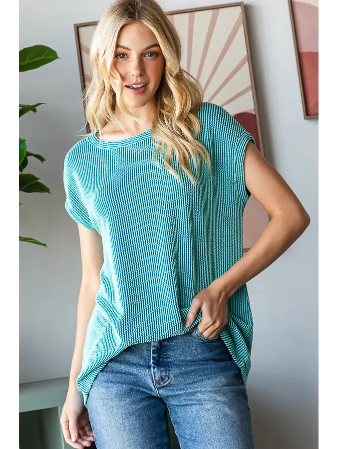 Meet Your Match Top - Turquoise