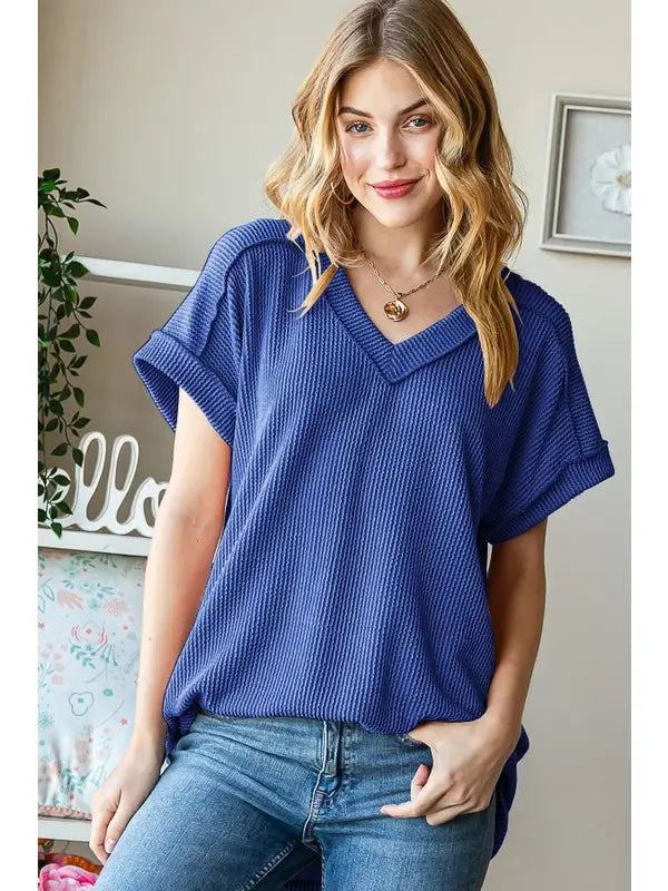 Deep in the Sea V-Neck Top