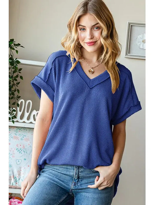 Deep in the Sea V-Neck Top