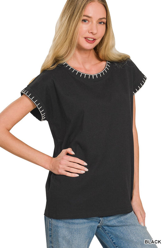 Kenra Stitched Top - Black