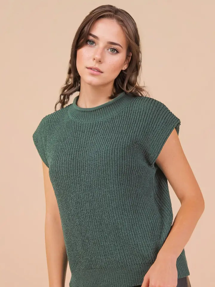 Pine Trail Oversized Soft-Knit Sweater Vest Top
