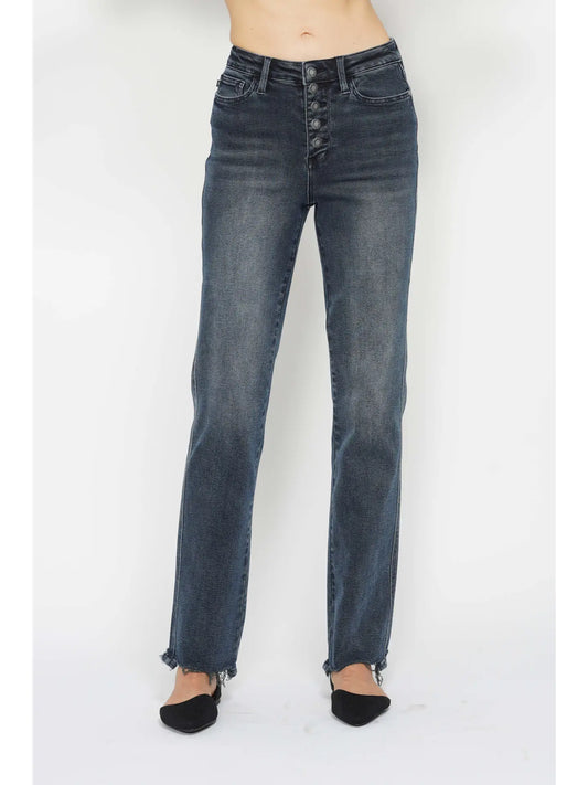 Jacie Fly Button Straight Jeans