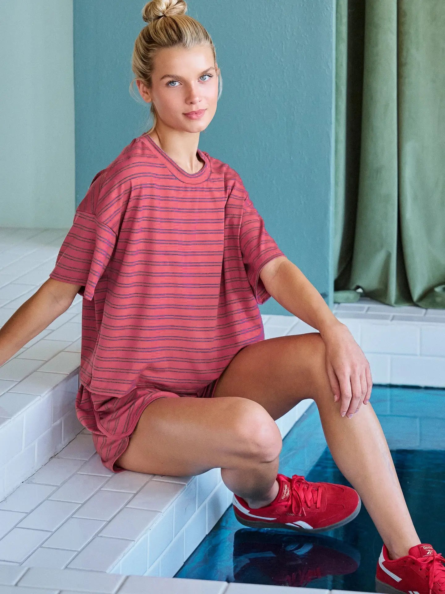 Stay Awhile Striped Set - Red