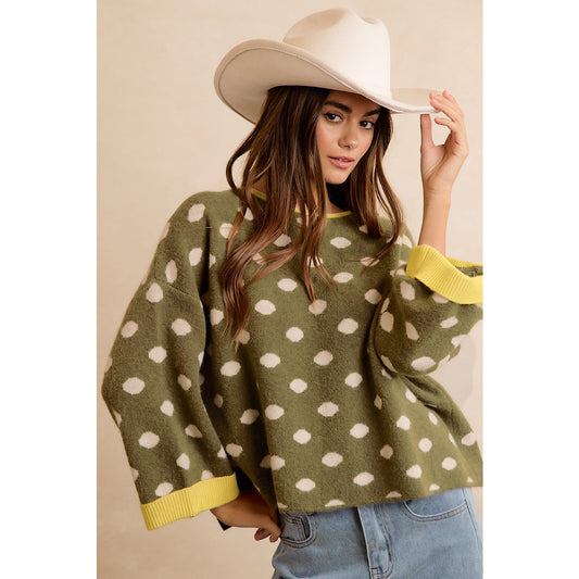 Paisley Polka Dot Sweater