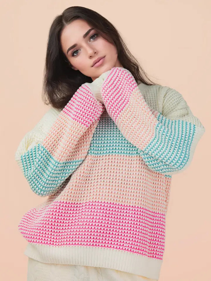 Brighter Days Oversized Color Block Sweater