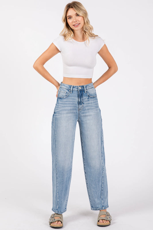 Bella's High Rise Comfort Barrel Jeans