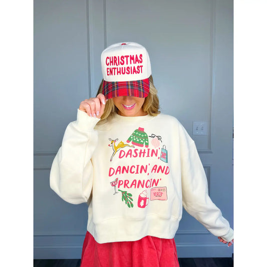 Dashin, Dancin and Prancin Crop Sweatshirt