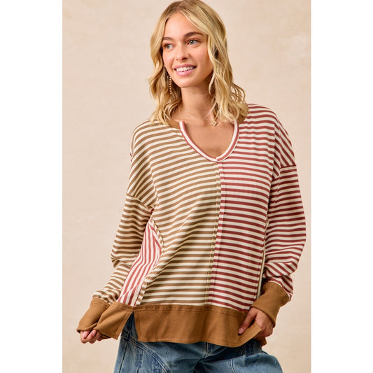 Striped Thermal Knit Top