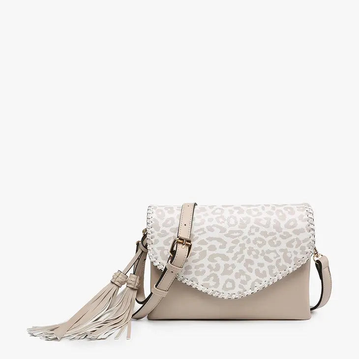 Sloane Flapover Crossbody - Cheetah Beige