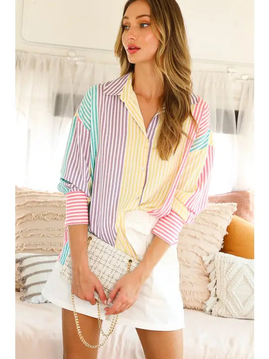 Oh Happy Days Button Up Top