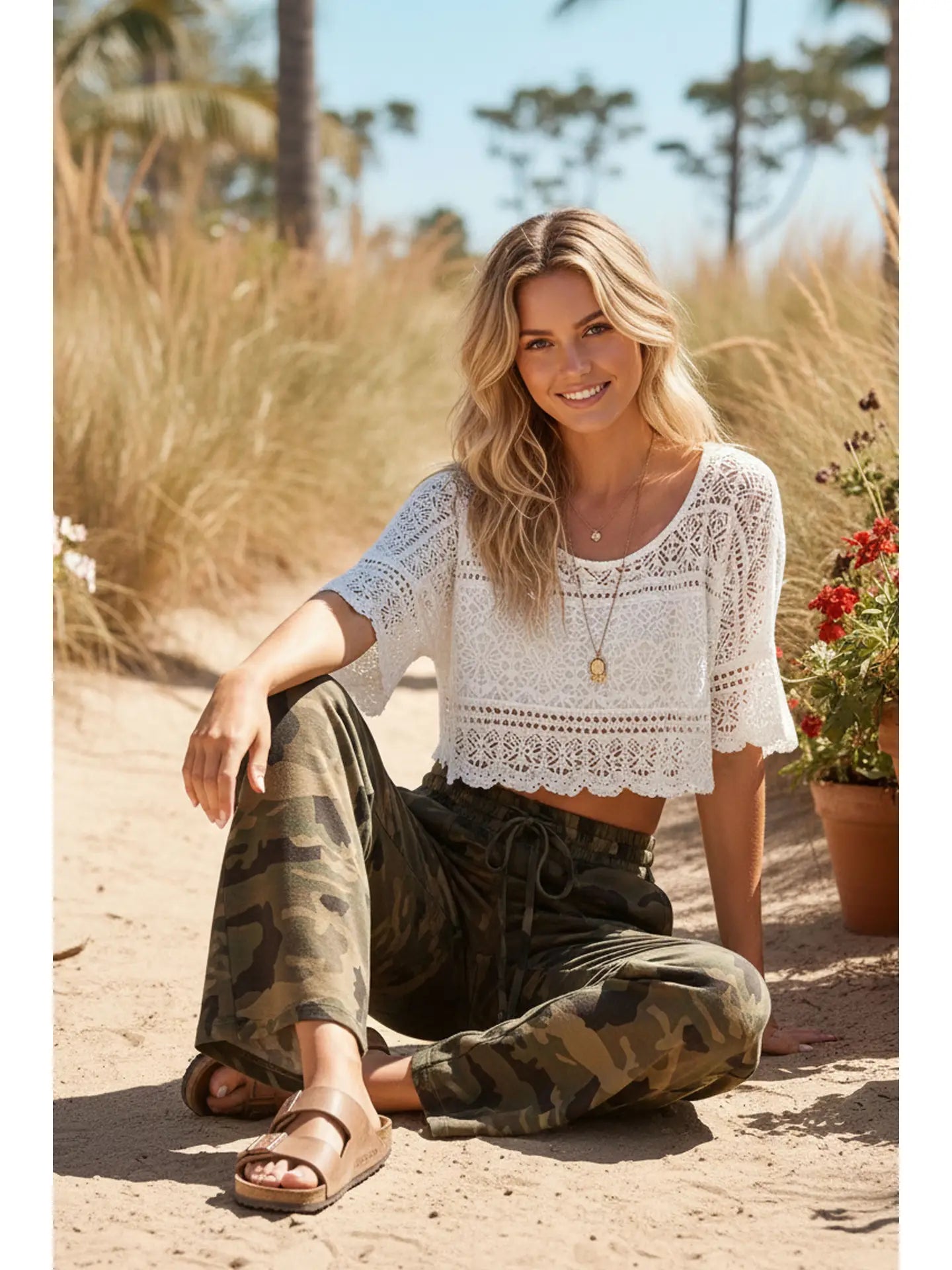 Camo Wide Leg Pants