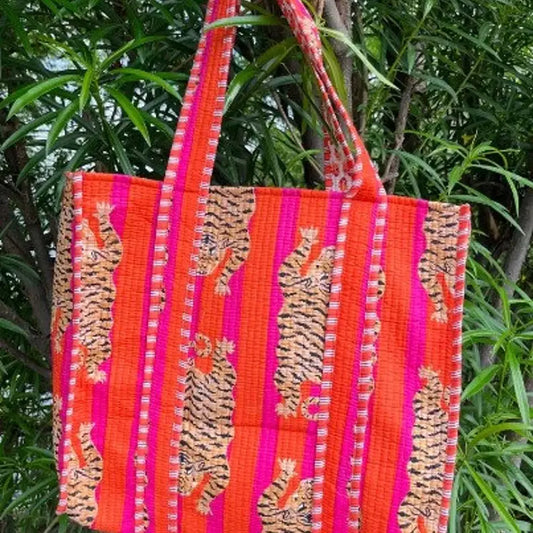 Tigress Quilted Tote Bag