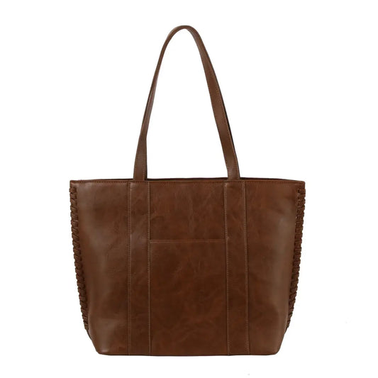 Side Braided Detail Large Capacity Tote