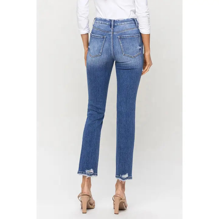 Tori High Rise Slim Straight Jeans