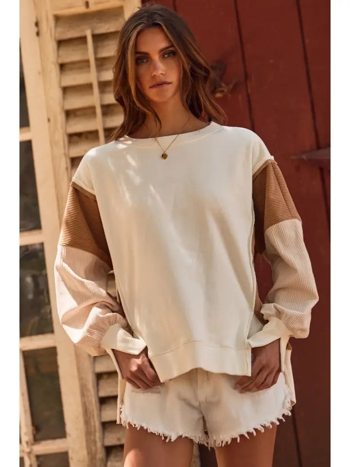 Melody Color Block Oversized Pullover
