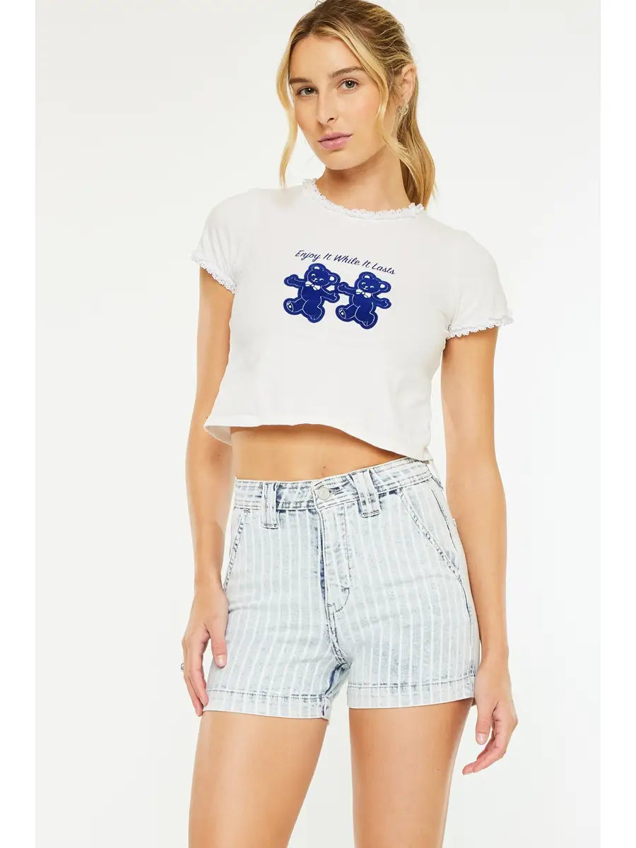 The Ryleigh Striped Acid Wash Shorts