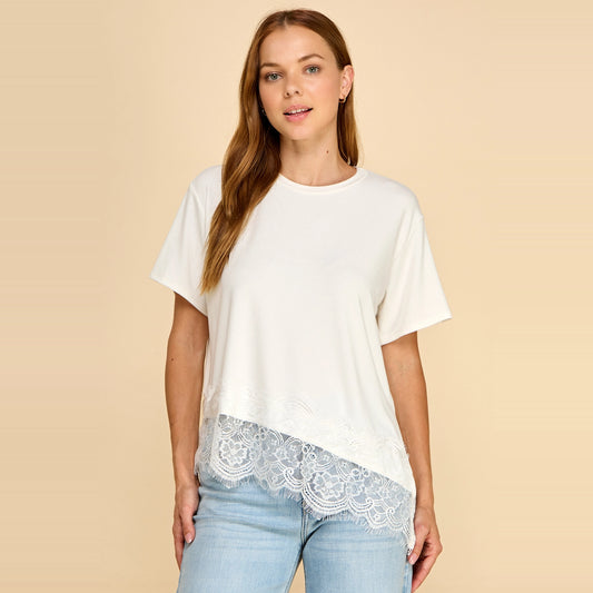 Izzy's White Lace trim top