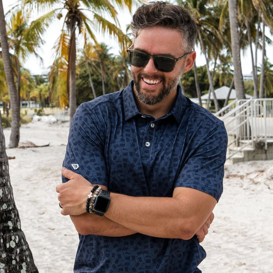 Performance Polo - Navy Star and Stripes