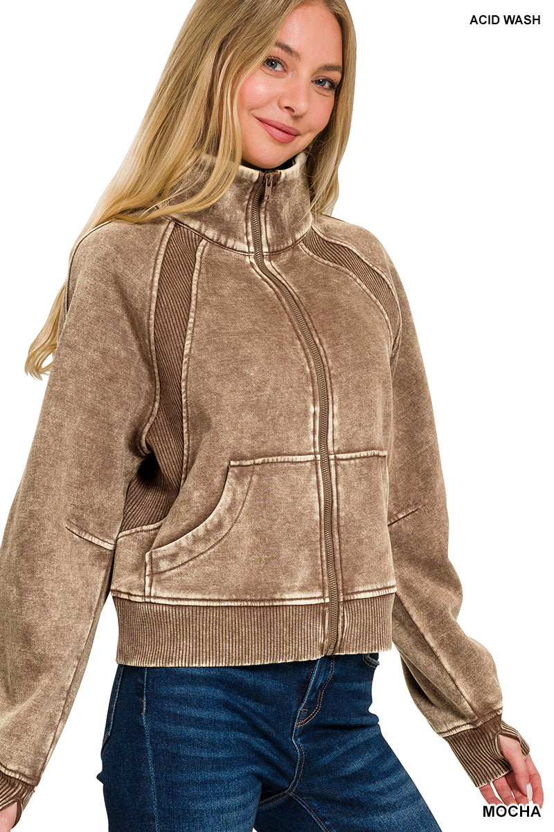 Natural Girl Zip Jacket - Mocha