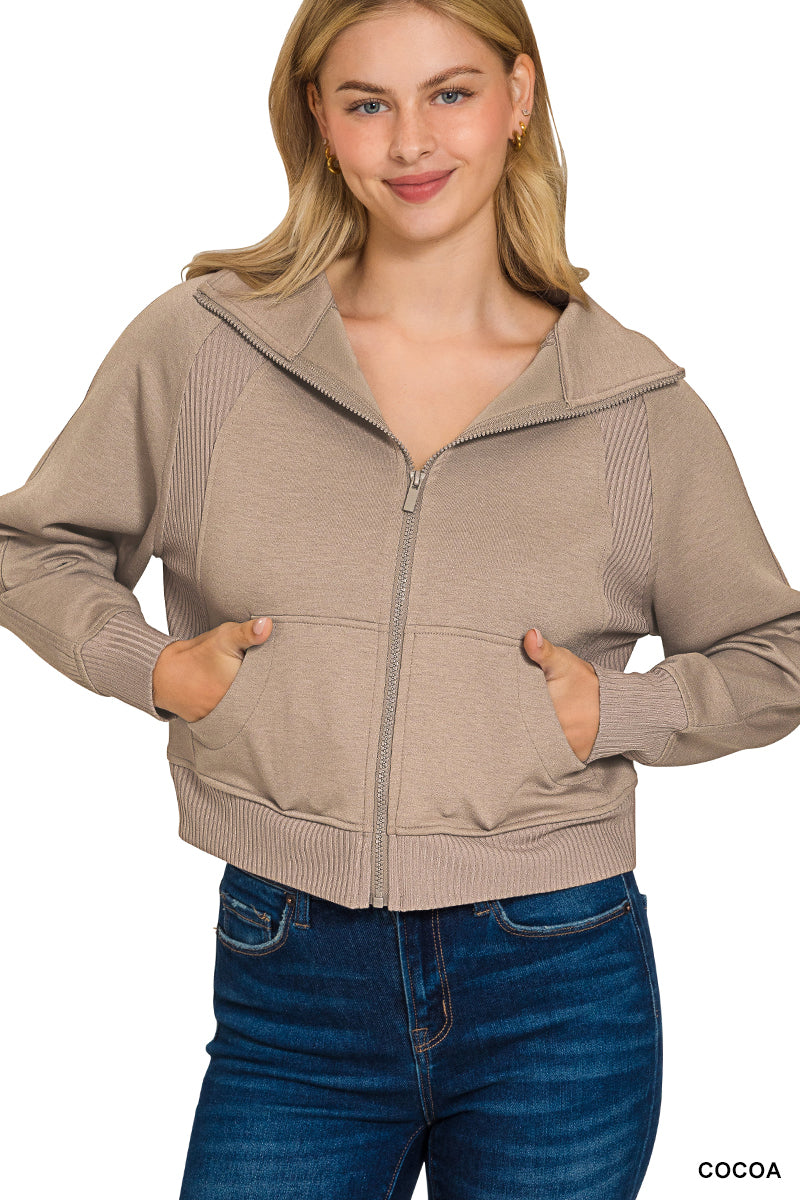 Natural Girl Zip Jacket - Cocoa