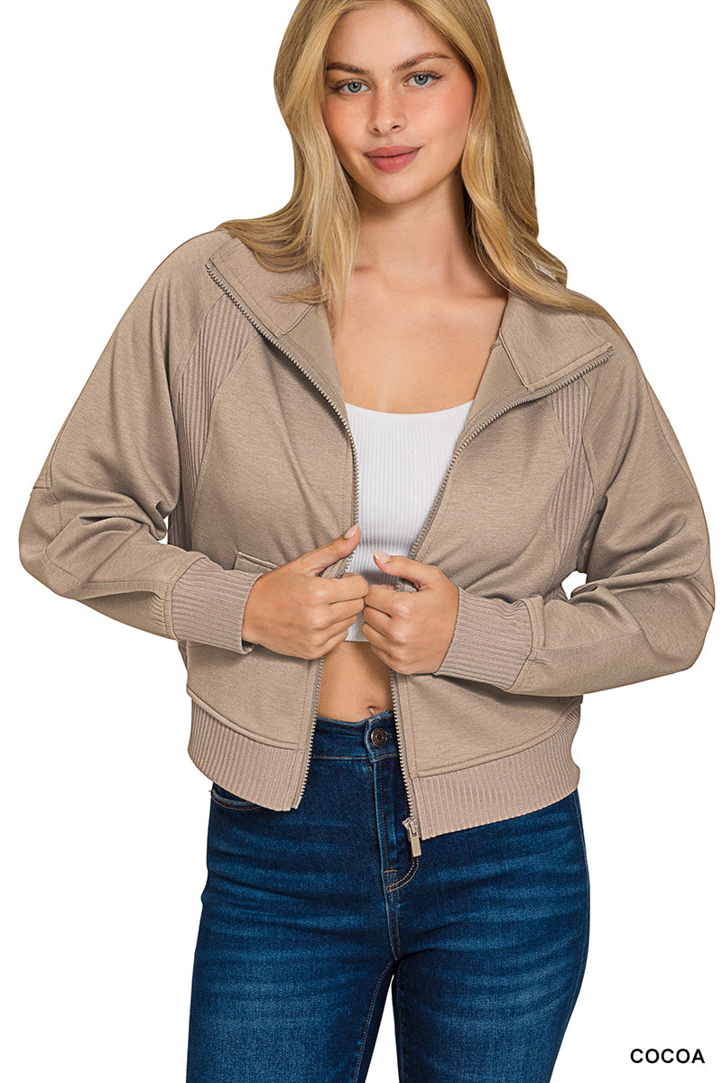Natural Girl Zip Jacket - Cocoa