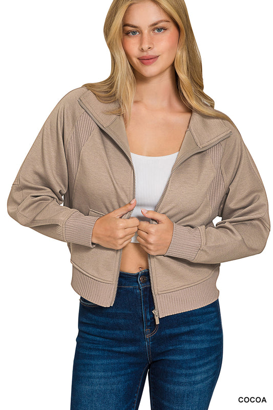 Natural Girl Zip Jacket - Cocoa