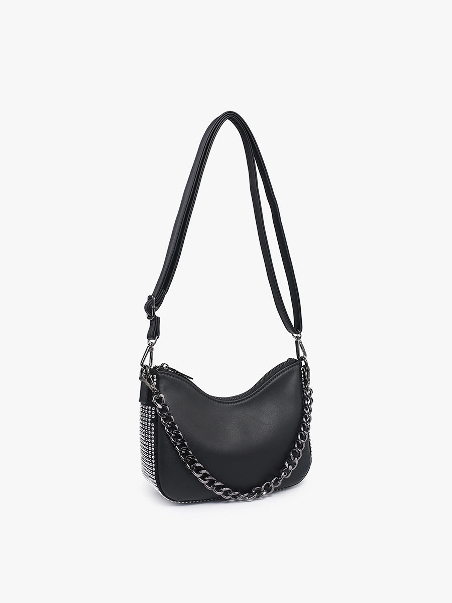 Grommet Shoulder Bag - Silver