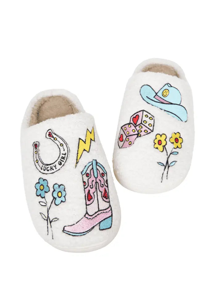 Lucky Cowgirl Icons Wholesale Cozy Slippers