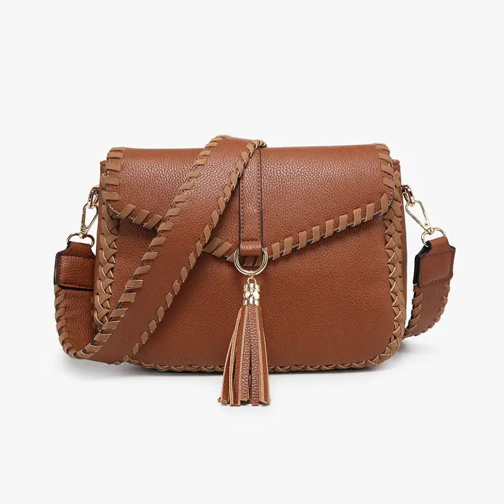 Cam Whipstitch Flapover Crossbody - Brown