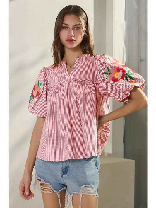 Mollie Floral Puff Sleeve Top