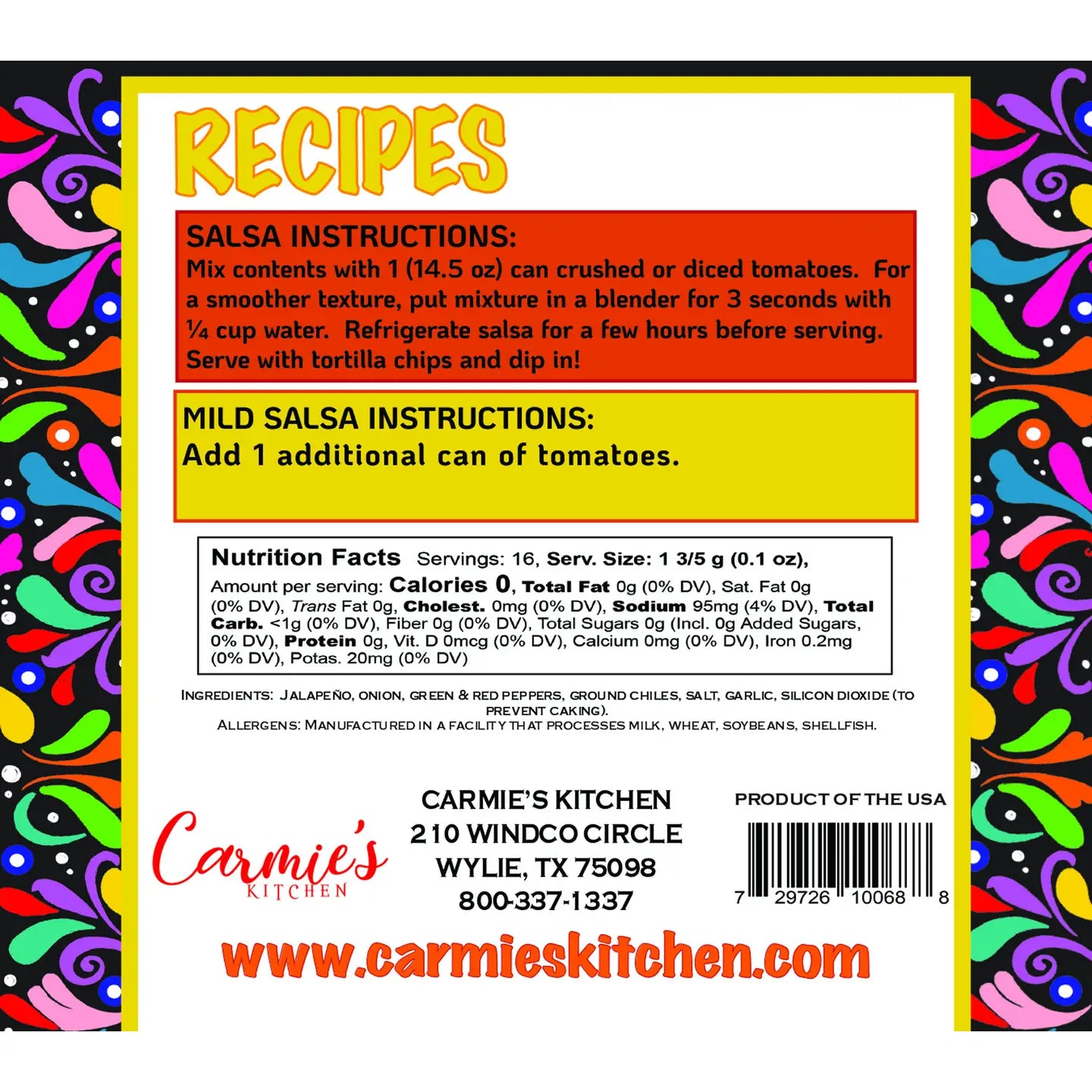 Catina Salsa Seasoning Mix