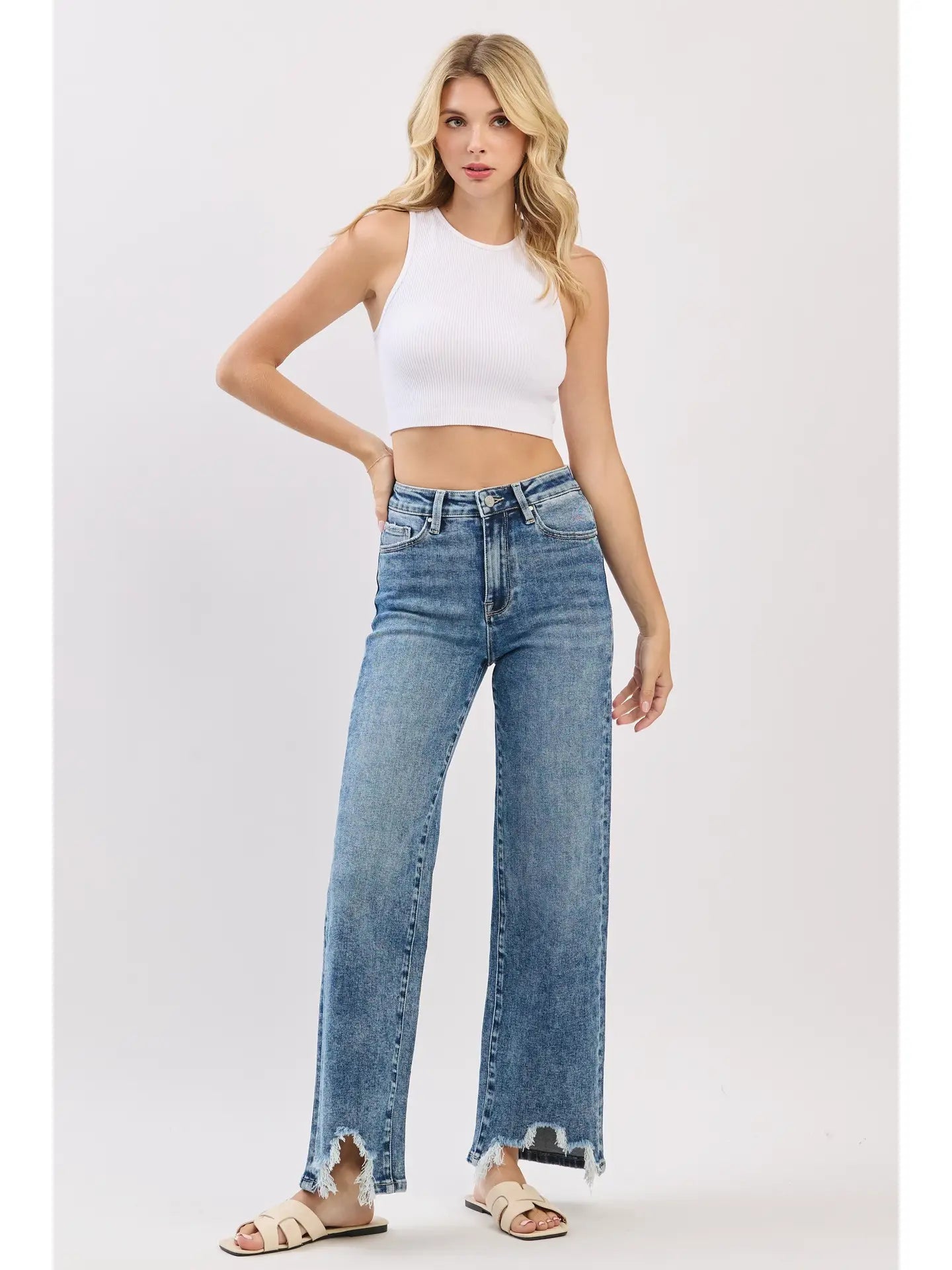 Kate's High Rise Slim Wide Leg Jeans