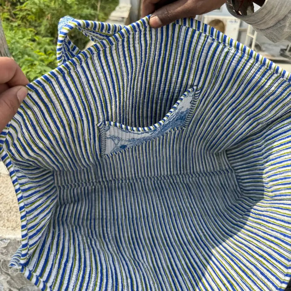 Blue Boho Quilted Tote Bag