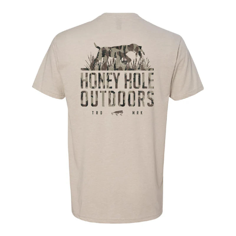 Honey Hole Short Sleeve - Camo Dog- Natural
