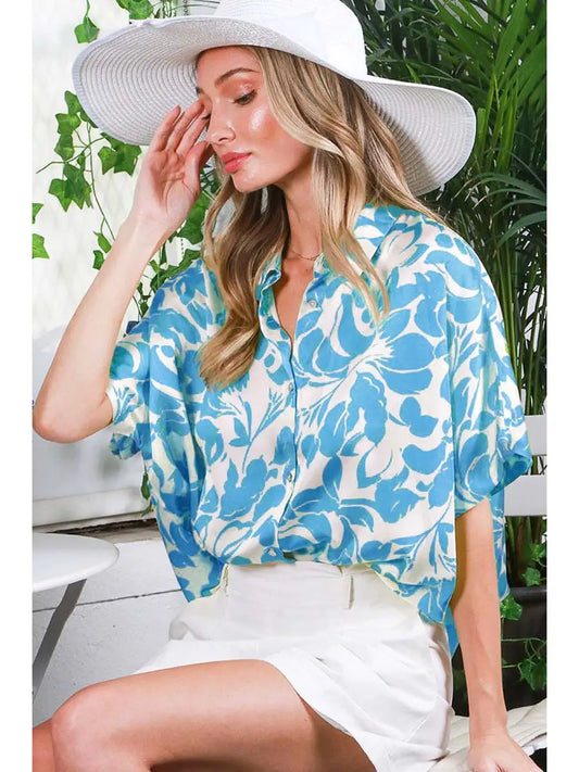 Take Me On Vacation Satin Top