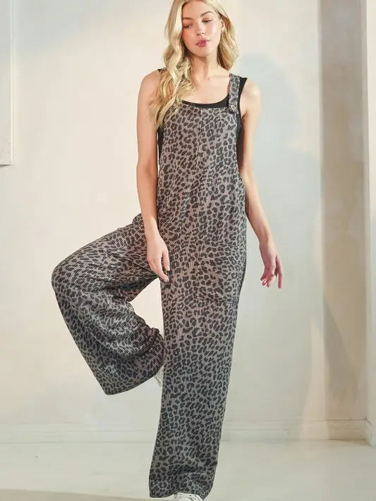 Wild Child Sleeveless Ribbed Jumpsuit